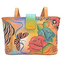 Anna by Anuschka Women's Hand Painted Genuine Leather Medium Tote