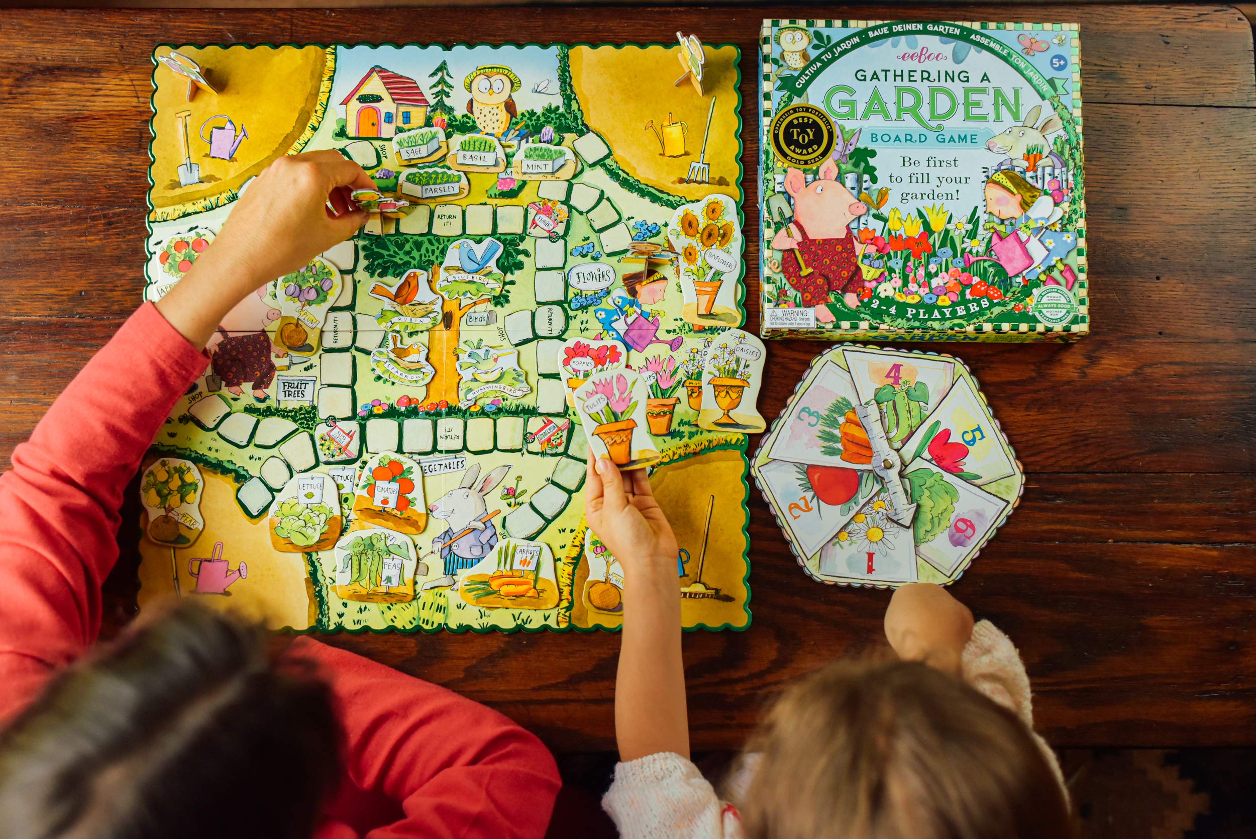 eeBoo: Gathering a Garden Board Game, Educational Games and Activities that Cultivate Conversation, Socialization, and Skill-building, 2+ players, Perfect for Ages 5 and up