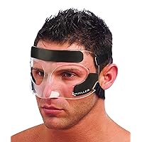 MUELLER Sports Medicine Face Guard, Nose Guard for Sports, Adjustable Face Mask with Foam Padding for Men and Women, One Size, Clear