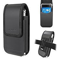 Stronden Holster for iPhone 15, 15 Pro, 14, 14 Pro, 13, 13 Pro, 12, 12 Pro - Leather Holster Case with Belt Clip, Pouch with Magnetic Closure, w/Built in Card Holder (Fits Otterbox Symmetry Case on)