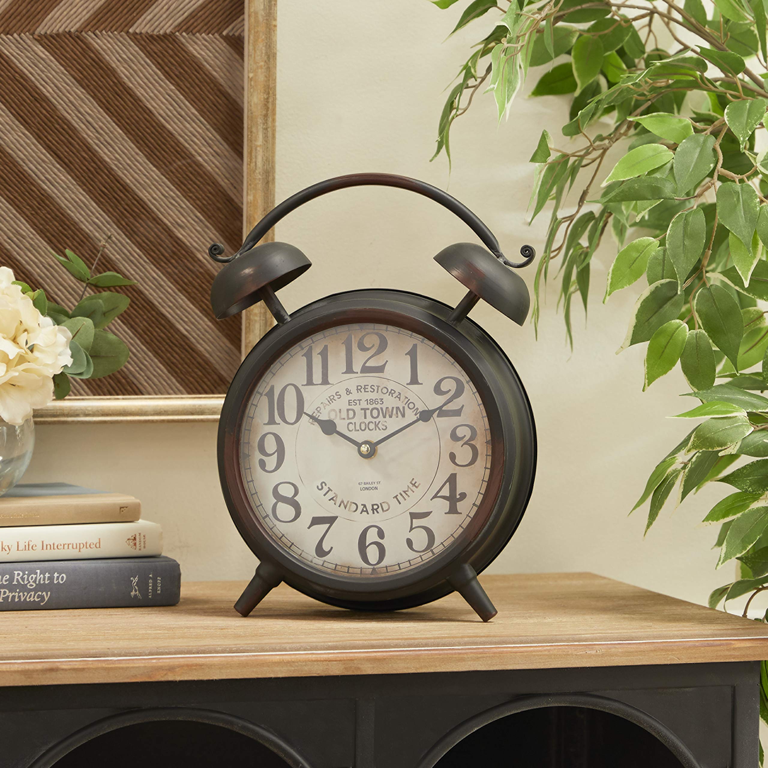 Deco 79 Metal Clock with Bell Style Top, 10