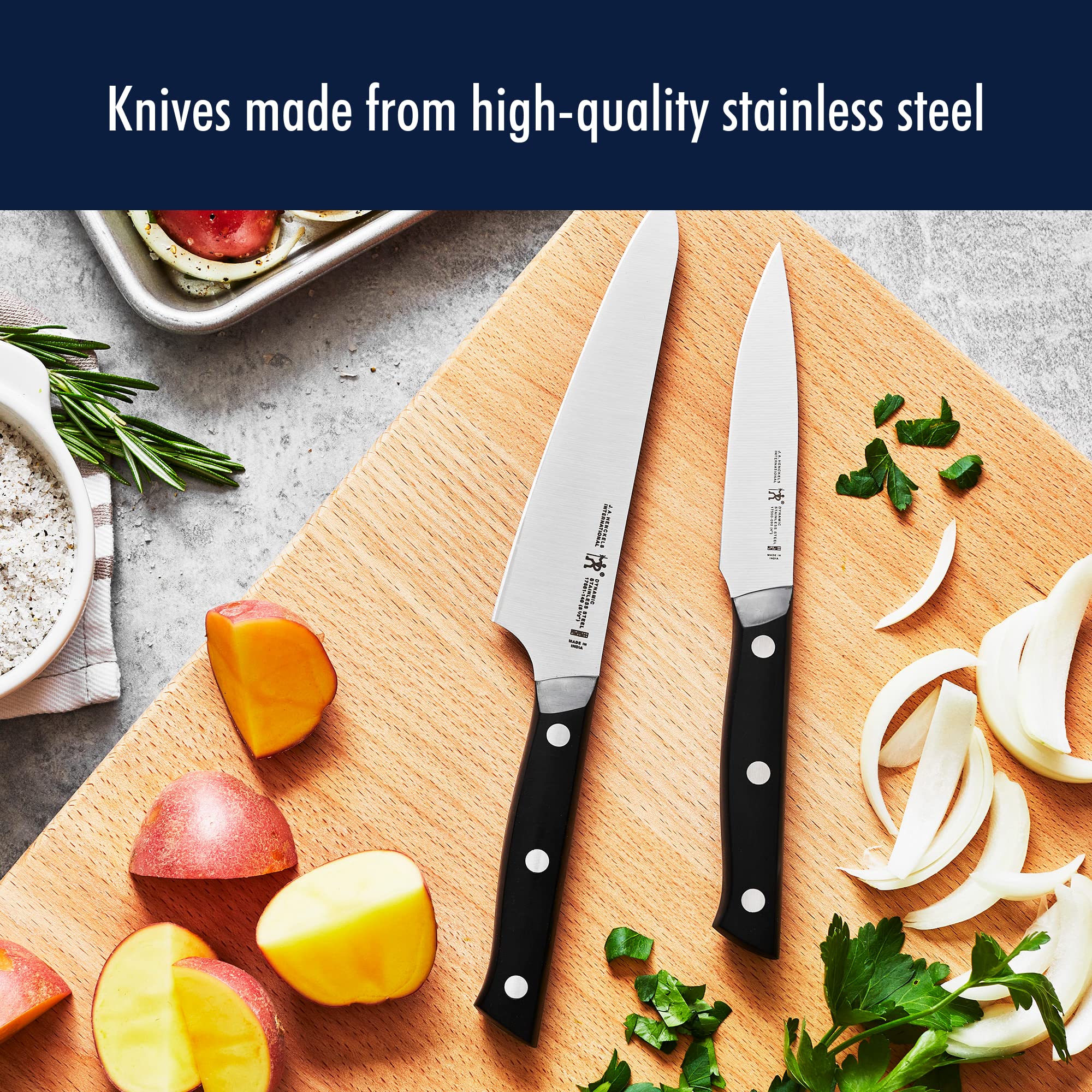 HENCKELS Dynamic Razor-Sharp 20-Piece Knife Set, Chef Knife, Bread Knife, Steak Knife, German Engineered Informed by 100+ Years of Mastery