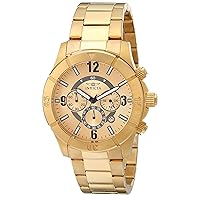 Invicta Men's 1423 Specialty Chronograph Gold Dial 18K Gold Ion-Plated Stainless Steel Watch