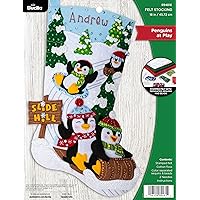 Bucilla Felt Applique Stocking Kit, Penguins at Play 18