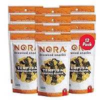 Tempura Original Crispy Seaweed Snacks by Nora | Asian Snack | Low-Sugar, Vegan, Non-GMO Verified | 12-Pack