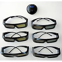 JVC Pk-ag1-b Glasses (SIX) and 3dtv Corp Emitter for Most 3D Projectors with Glasses Emitter Port Including Optoma, Sony, Mitsubishi Etc (Except Jvc and Panasonic)