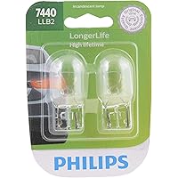 Philips 7440LLB2 7440 LongerLife Miniature Bulb, 2 Pack