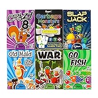 Regal Games Card Games for Kids - Go Fish, Crazy 8's, Old Maid, Slap Jack, Monster Memory Match, War - Simple & Fun Classic Family Table Games - Games May Vary (6 Set)