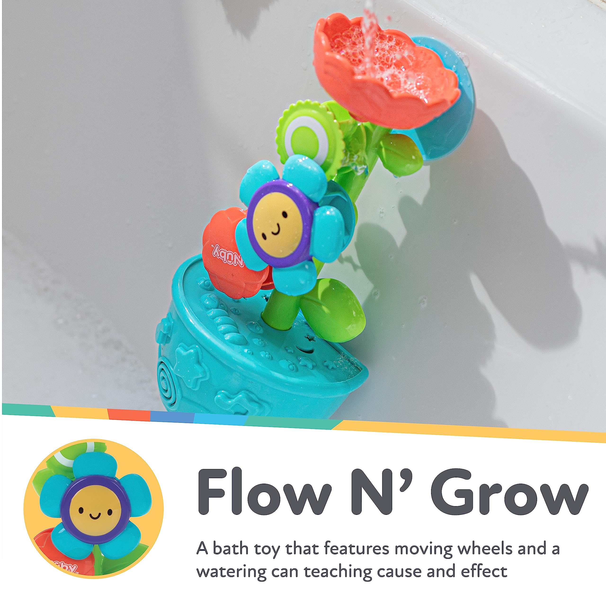 Nuby Flow N' Grow Garden Bath Toy, BPA Free, 18+M