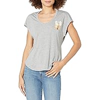 Jessica Simpson Women's Asher Flutter Sleeve Graphic Knit T-Shirt