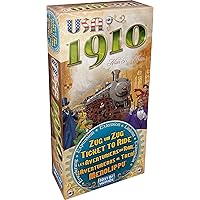 Ticket to Ride USA 1910 Board Game EXPANSION - Train Route-Building Strategy Game, Fun Family Game for Kids & Adults, Ages 8+, 2-5 Players, 30-60 Minute Playtime, Made by Days of Wonder