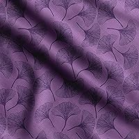 Soimoi Leaves Print, Cotton Poplin, Sewing Fabric Sold by The Yard 42 Inch Wide, Sewing Craft Quilting/Quilt Making Fabric, Purple