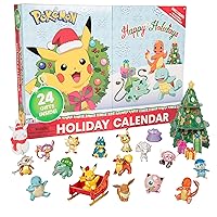 Pokemon Holiday Advent Calendar for Kids, 24 Pieces - Includes 16 Toy Character Figures & 8 Christmas Accessories - First Time Special Edition - Ages 4+
