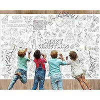 82”x 54”Christmas Giant Coloring Tablecloth Posters Washable and Reusable Crafts Activity for Kids, Xmas Huge Holiday Color-in Poster Table Cover Arts for Kids Preschool Kindergarten Classroom