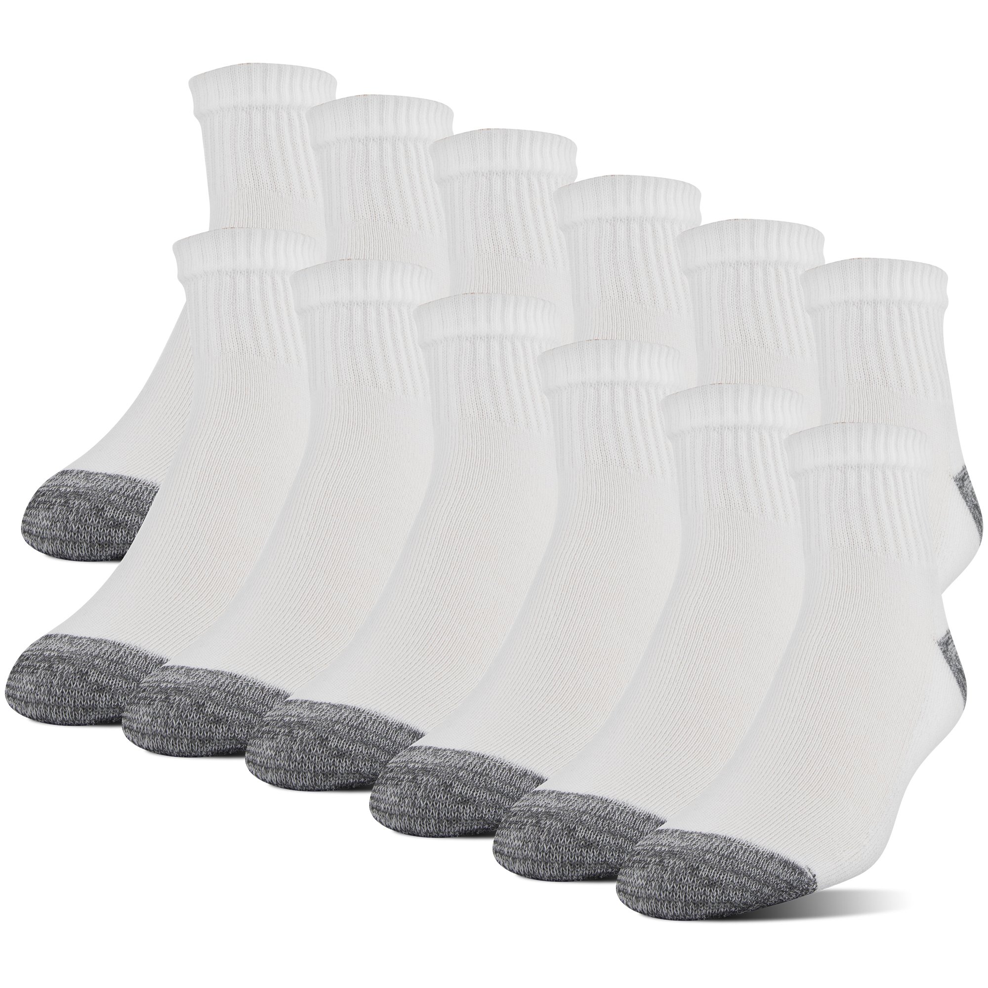 Gildan Men's Polyester Half Cushion Ankle Socks, 12-Pack