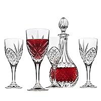 Godinger Dublin Wine Glasses and Decanter Set - 5 Piece
