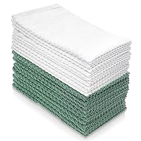 Simpli-Magic 79370 Cotton Hand Towels, Green/White, 10 Count(Pack of 1)