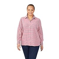 Foxcroft Women's Harris Long Sleeve Stretchy Check Blouse