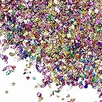 Crushed Glass Irregular Metallic Chips 100g Sprinkles Chunky Glitter for Nail Arts Craft Resin DIY Mobile Phone Case Vase Fillers Jewelry Making Home Decoration (Multicolor, 2-4mm)