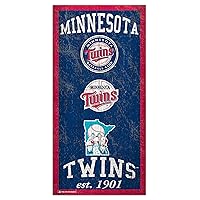 MLB Minnesota Twins Unisex Minnesota Twins Heritage sign, Team Color, 6 x 12