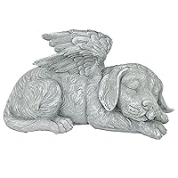 Design Toscano QL6079 Dog Angel Pet Memorial Grave Marker Tribute Statue, 10 Inches Wide, 5 Inches Deep, 5 Inches High, Handcast Polyresin, Antique Stone Finish