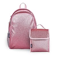 Wildkin 15 Inch Kids Backpack Bundle with Lunch Bag (Pink Glitter)