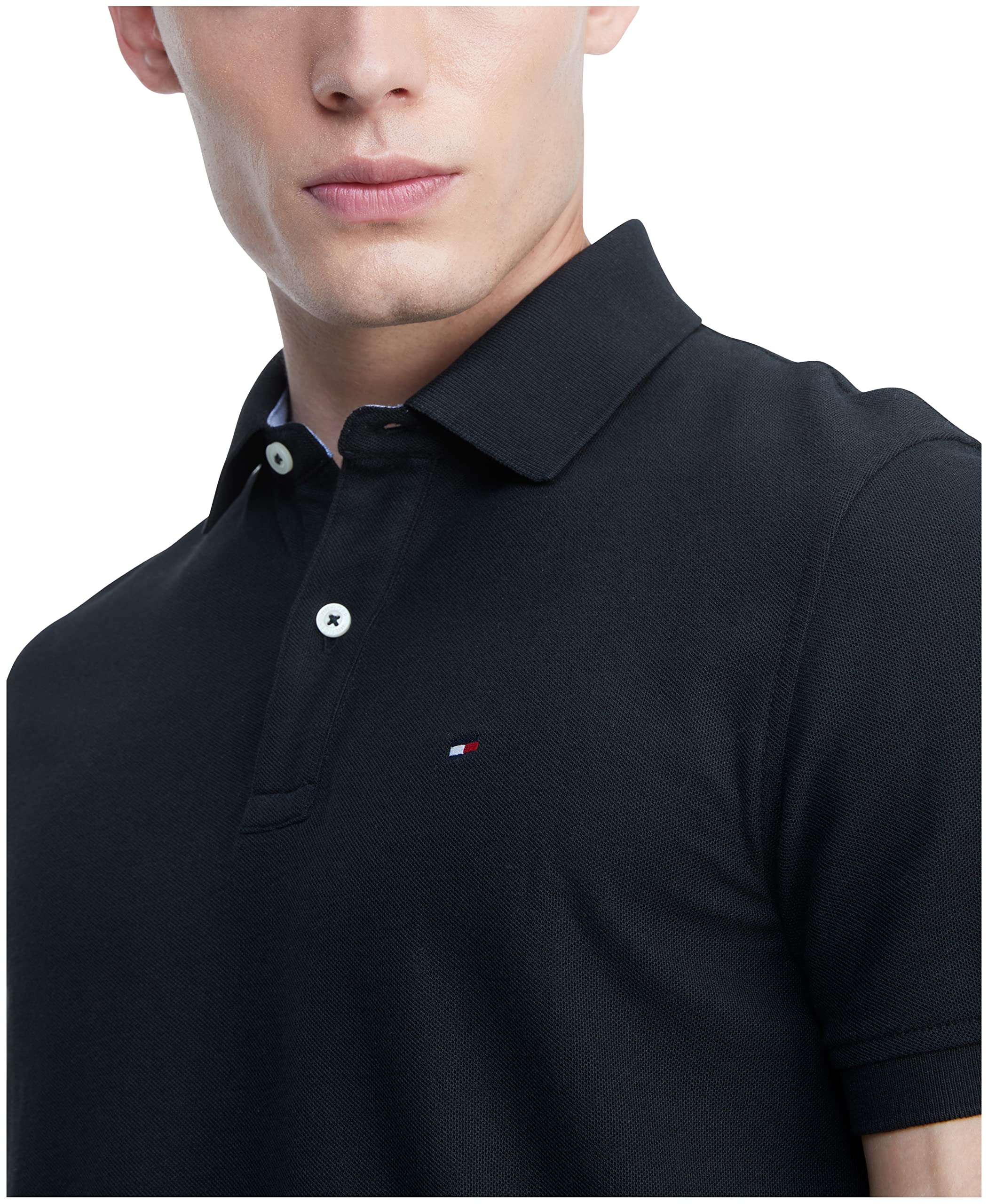 Tommy Hilfiger Men's Short Sleeve Moisture Wicking Stretch Polo Shirt with Quick Dry + UV Protection 