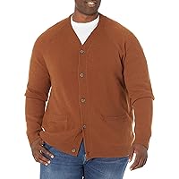 Amazon Essentials Men's Lambs Wool V-Neck Cardigan Sweater (Previously Goodthreads)