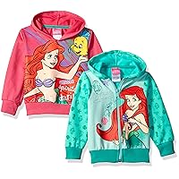 Disney Girl’s 2-Piece Little Mermaid Print Zip Up and Pullover Hoodies
