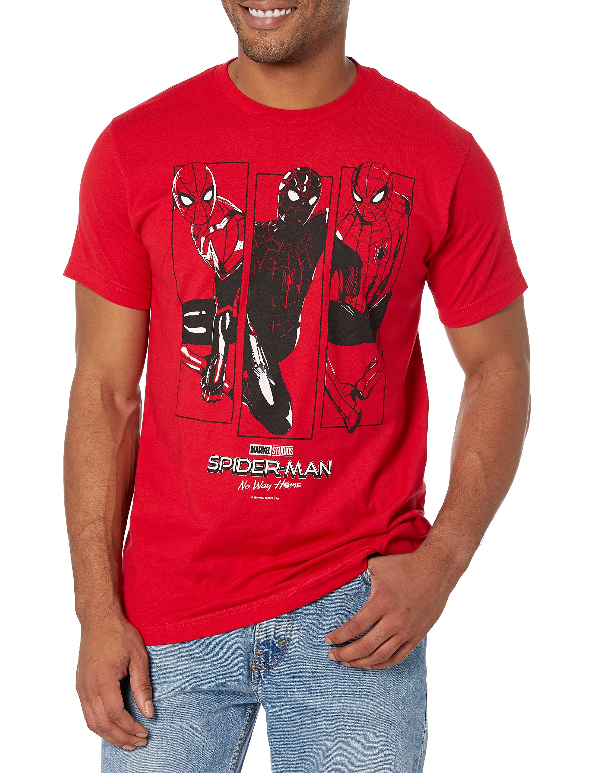 Marvel Spider-Man No Way Home Three Suit Panels Men's T-Shirt
