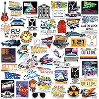 Back to The Future 50ct Vinyl Large Deluxe Stickers Variety Pack - Laptop, Water Bottle, Scrapbooking, Tablet, Skateboard, Indoor/Outdoor - Set of 50