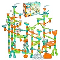 Marble Genius Marble Run Stunts Extreme Set: 200 Pieces Total, 36 Action Pieces Including 3 of Our New Patented Trampolines, Plus Free Online App and Full-Color Instruction Booklet, Ages 5 and Up