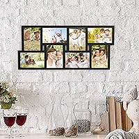 Lavish Home 80-COLL-6 Collage Picture 8 Openings for 4X6 Wall Hanging Multiple Photo Frame Display for Personalized Decor, Black Matte