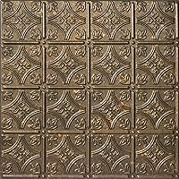 A La Maison Ceilings R125 Emma's Flowers Glue-up Styrofoam Ceiling Tile (256 sq. ft./Case), Pack of 96, Rusted Steel