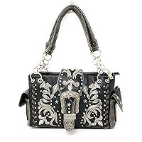 Texas West Western Style Rhinestone Concho Buckle Concealed Carry Purse Women Shoulder Bag in 4 colors