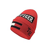 Tommy Hilfiger Men's Logo Mix Cuff Hat, Primary Red Multi