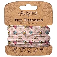 Karma Bugs Headband for Women - Thin - Fabric Headband and Stretchy Hair Scarf
