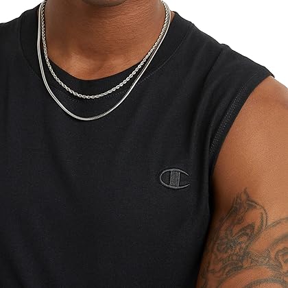 Champion Men's Classic Cotton Muscle Tee, Pure Cotton Muscle T-Shirt, Basic Muscle Tee for Men
