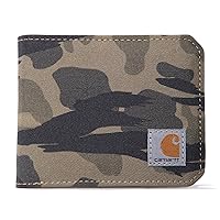 Carhartt Men's Bifold and Passcase, Durable Billfold Wallets, Available in Leather and Canvas Styles