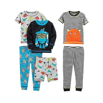 Simple Joys by Carter's Babies, Toddlers, and Boys' 6-Piece Snug-Fit Cotton Pajama Set