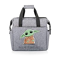PICNIC TIME Star Wars Mandalorian Grogu On The Go Lunch Bag, Soft Cooler Lunch Box, Insulated Lunch Bag, (Heathered Gray) 10 x 6 x 10.5