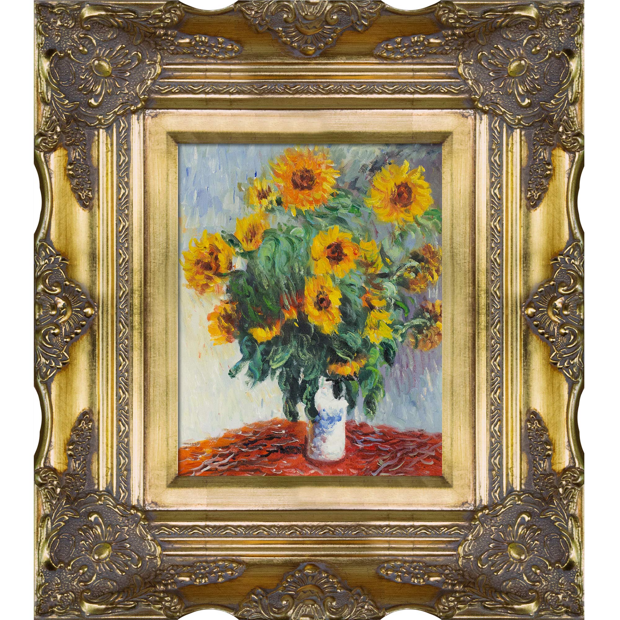 overstockArt Monet Sunflowers Paintings with Victorian Gold Finish Frame