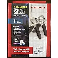 Weider Strength Standard Spring Clip Collars Safety Clips, Gray