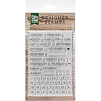 Echo Park Paper Company Calendar Essentials Stamp, 4-x-6-Inch