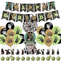The Walking Dead Party Supplies,The Walking Dead Birthday Party Decorations Supply ,The Walking Dead Tv Show Theme Party Decorations with Happy Birthday Banner Cake Topper Balloons Stickers