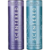 Scentered Sleep Well & Escape Aromatherapy Essential Oils Balm Gift Set - for Restful Sleep & Meditation - All-Natural Blends of Lavender, Ylang Ylang, Frankincense, Oud