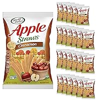 Sensible Portions Apple Straws, Cinnamon Flavor, Gluten-Free Chips, Individual Snacks, 1 Ounce Bag, 24-Pack