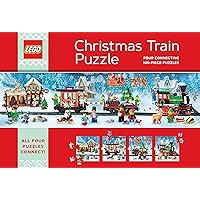 Lego Christmas Train Puzzle | Four Connecting 100-Piece Puzzles