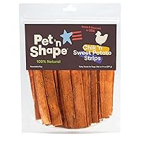 Pet 'n Shape Chik 'n Sweet Potato Strips Dog Treats– Made and Sourced in the USA- 14 Ounce