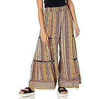 Angie Women's Wide Leg Pants with Lace Inserts
